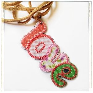 handmade embroidered love necklace